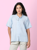 Jude - Blue Mandarin Collar T-Shirt