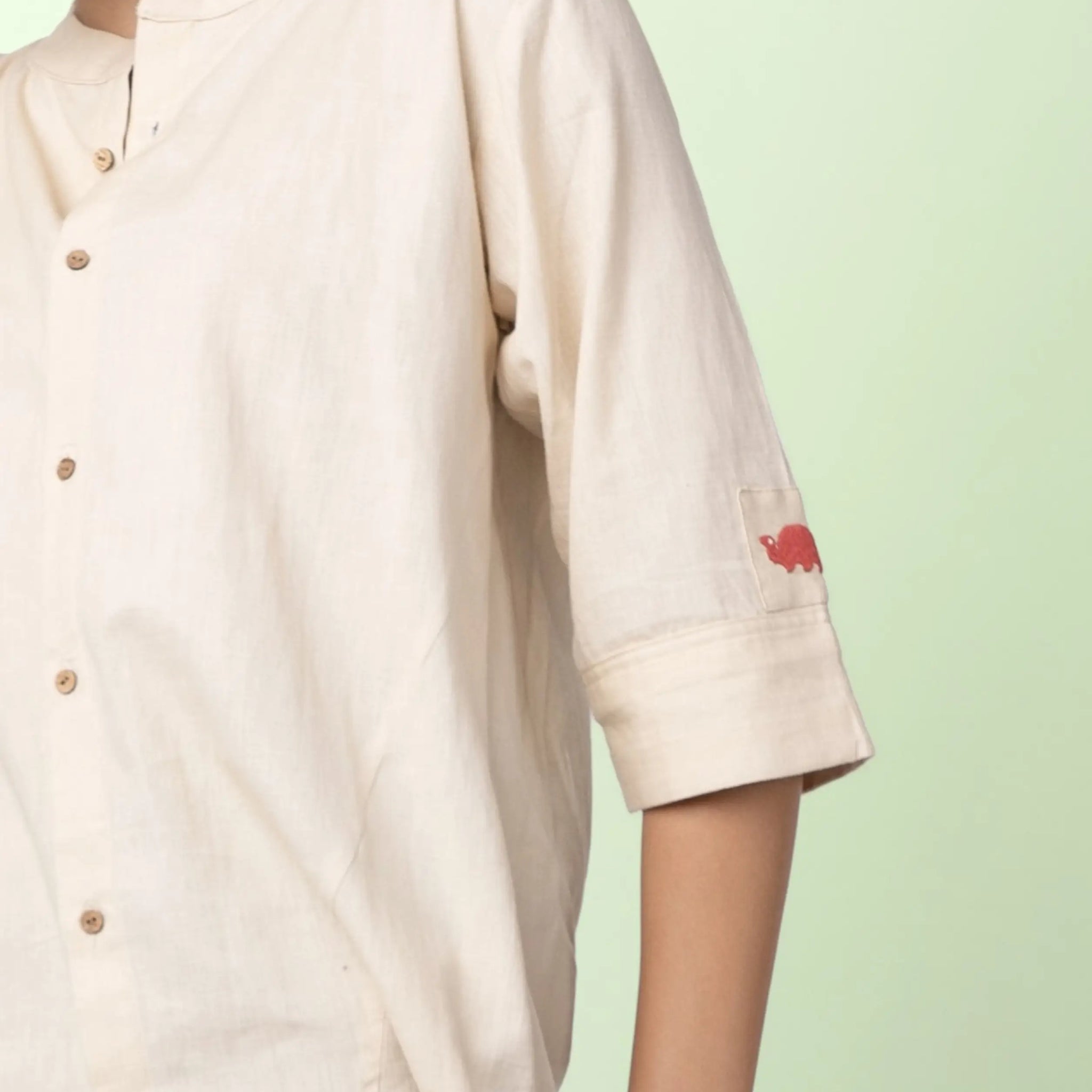 Taube - Beige Shirt with Mandarin collar